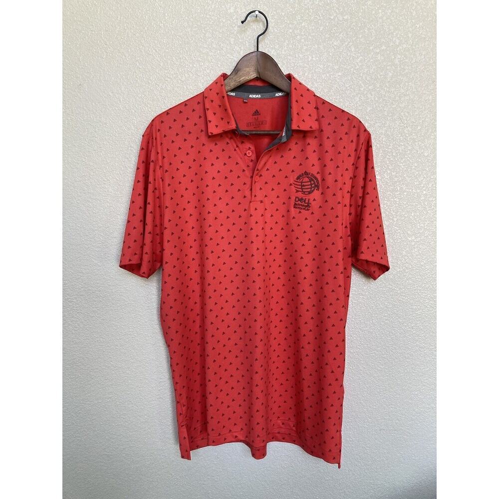 Adidas Mens Red Polo Medium golf classic casual athletic short sleeve